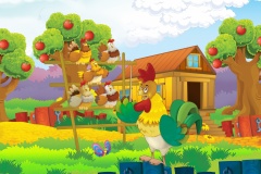 The life on the farm - illustration for the children